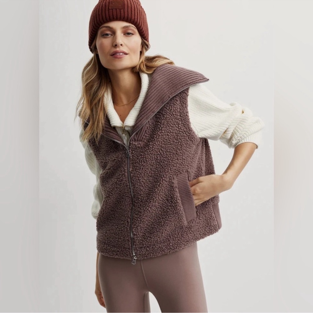 Varley Brown Sherpa Vest